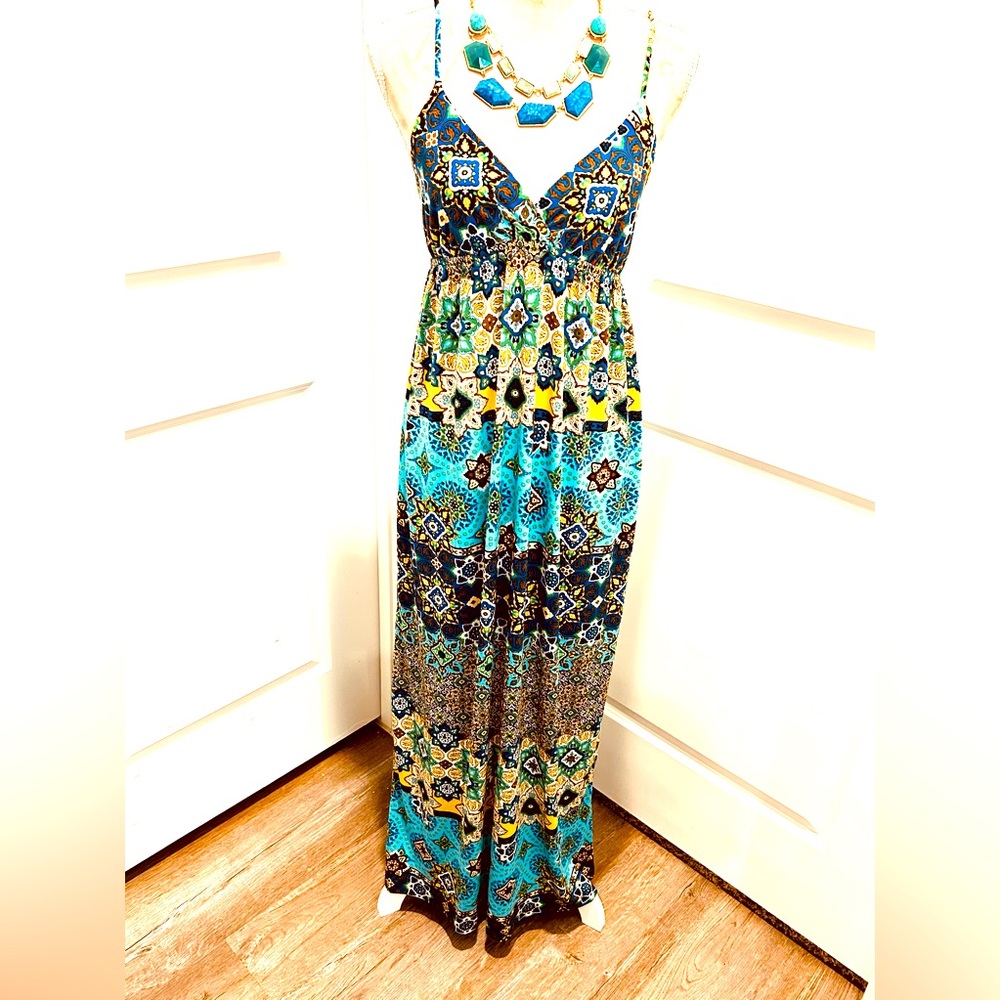 Y2K Wet Seal Boho chic baby doll maxi dress, size medium